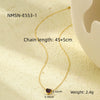 Necklace Stainless Steel Heart Inlaid With Zircon 18K Gold Plated