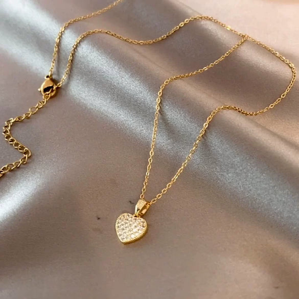 Necklace Stainless Steel Heart Shape Fashion Highend Electroplating For Girls