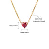 Necklace Stainless Steel Heart Shape Mixed Gemstone Setting Set With Diamonds Furnace Electroplated For Women