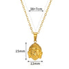 Necklace Stainless Steel Hip Hop Style Round Queen's Head Portrait Ochain Electroplated Women's