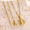 Necklace Stainless Steel Hip Hop Style Round Queen's Head Portrait Ochain Electroplated Women's