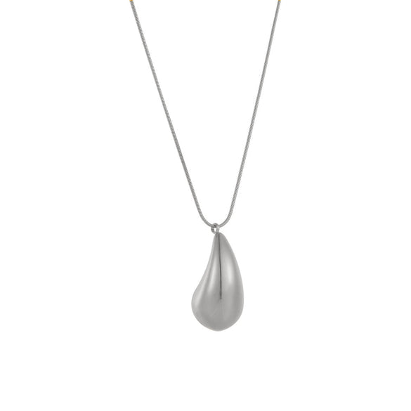 Necklace Stainless Steel Hollow Water Drop Comma Design With Cartoon Characters Electroplating For Women