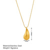 Necklace Stainless Steel Hollow Water Drop Comma Design With Cartoon Characters Electroplating For Women