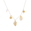 Necklace Stainless Steel Imitation Pearl Marine Elements Geometric Electroplating