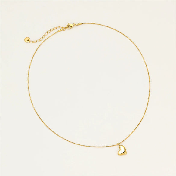 Necklace Stainless Steel 18K Gold Electroplated Heart Couple Style