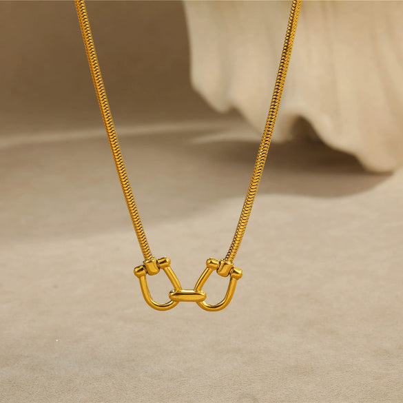 Necklace Stainless Steel 18K Gold Plated Geometric Style Electroplating