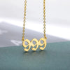 Necklace Stainless Steel 18K Gold Plated Letters Numbers Text Electroplating Unisex