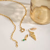 Necklace Stainless Steel 18K Gold Titanium Steel Teeth Conch Hammer Pattern Fish Pendant Electroplating