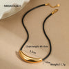 Necklace Stainless Steel Leather Rope Geometric Design Electroplating For Women
