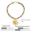 Necklace Stainless Steel Leopard Print Geometric Sunfish Pendant Electroplating For Women