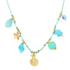 Necklace Stainless Steel Little Fresh Flower Heart Shape Electroplating