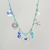 Necklace Stainless Steel Little Fresh Flower Heart Shape Electroplating