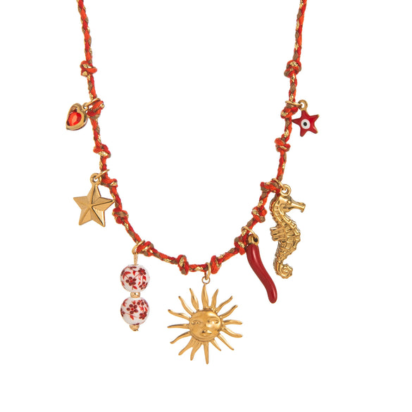 Necklace Stainless Steel Little Fresh Flower Heart Shape Electroplating
