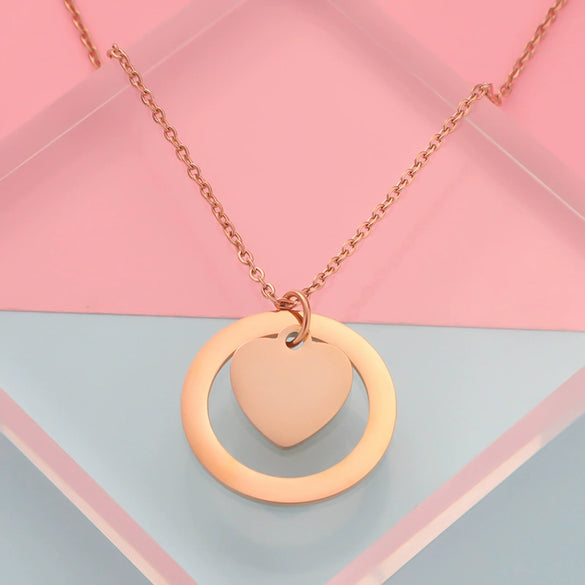 Necklace Stainless Steel Love Heart Pendant Simple Fashion
