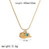 Necklace Stainless Steel Marine Elements Highend Geometric Dripping Oil Women's Cross Chain