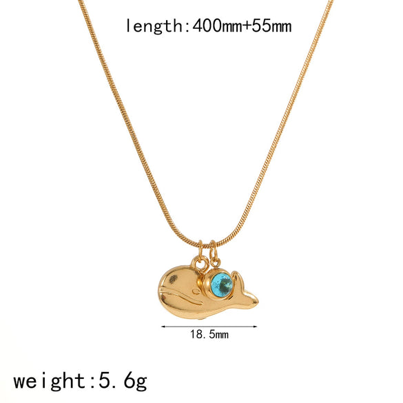 Necklace Stainless Steel Marine Elements Highend Geometric Dripping Oil Women's Cross Chain