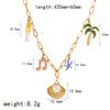 Necklace Stainless Steel Marine Elements Highend Geometric Dripping Oil Women's Cross Chain