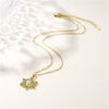 Necklace Stainless Steel Mixed Gem Inlay Geometric Electroplating Pendant Chain Women's Fashion Religious Accessories