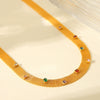 Necklace Stainless Steel Mixed Gem Inlay Geometric Electroplating Women's