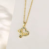 Necklace Stainless Steel Mixed Gem Inlay Heart Shaped Pendant Electroplating