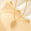 Necklace Stainless Steel Mixed Gemstone Inlay Geometric Minimalist Electroplating Female