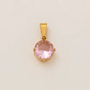 Necklace Stainless Steel Mixed Gemstone Inlay Heart Shape Pendant For Women