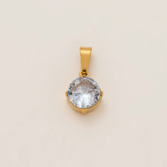 Necklace Stainless Steel Mixed Gemstone Inlay Heart Shape Pendant For Women