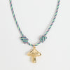 Necklace Stainless Steel Mushroom Pendant Handwoven Rope 18K Gold Plated Star Pattern Minimalist Style