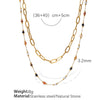 Necklace 316L Stainless Steel Natural Stone Plated 18K Gold Fashion Style For Women