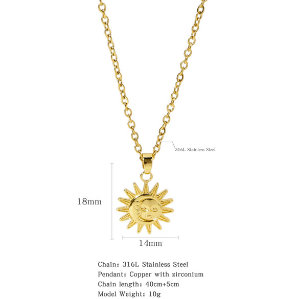 Necklace Stainless Steel O Shaped Chain Copper Inlaid Zirconium Devil's Eye Constellation Electroplating Design