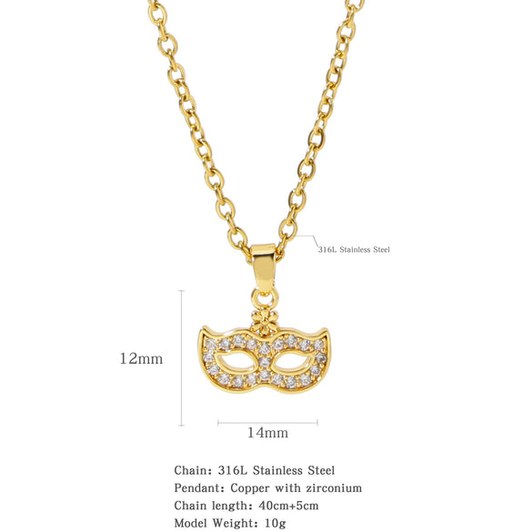 Necklace Stainless Steel O Shaped Chain Copper Inlaid Zirconium Devil's Eye Constellation Electroplating Design