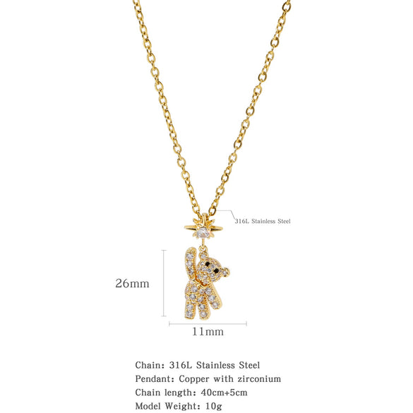 Necklace Stainless Steel O Shaped Chain Copper Inlaid Zirconium Devil's Eye Constellation Electroplating Design