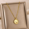 Necklace Stainless Steel O Shaped Chain Twelve Constellations Copper Zircon