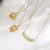 Necklace Stainless Steel O Word Chain Light Luxury Style Set With Diamonds