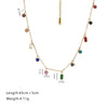 Necklace Stainless Steel O Word Chain Light Luxury Style Set With Diamonds
