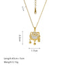 Necklace Stainless Steel O Word Chain Light Luxury Style Set With Diamonds