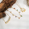 Necklace Stainless Steel O Word Chain Light Luxury Style Set With Diamonds