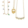Necklace Stainless Steel O Word Chain Light Luxury Style Set With Diamonds