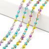 Necklace Stainless Steel Oil Dripping Clip Bead Cross Chain Electroplating Jewelry Accessories