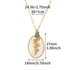 Necklace Stainless Steel Oval Shell Pendant Electroplating With Letters Numbers Text Pattern