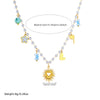 Necklace Stainless Steel Pearl Chain Heart Shape Pendant Electroplating Women's Accessories