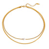 Necklace Stainless Steel Pearl Doublelayer Exquisite Electroplating Light Luxury Highend