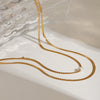 Necklace Stainless Steel Pearl Doublelayer Exquisite Electroplating Light Luxury Highend