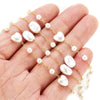 Necklace Stainless Steel Pearl Love Pattern Handmade Electroplated