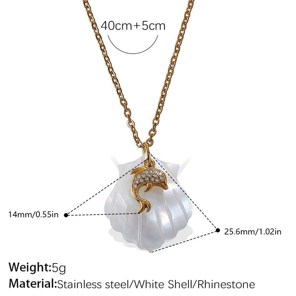 Necklace Stainless Steel Plated 18K Gold Conch Turtle Pendant Electroplating Women's Fashion Style