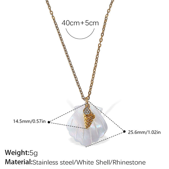 Necklace Stainless Steel Plated 18K Gold Conch Turtle Pendant Electroplating Women's Fashion Style