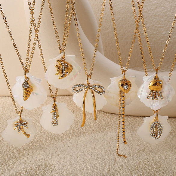 Necklace Stainless Steel Plated 18K Gold Conch Turtle Pendant Electroplating Women's Fashion Style