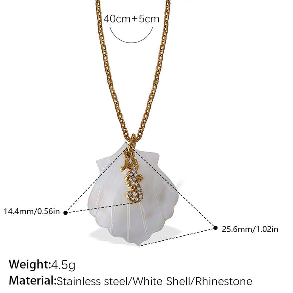 Necklace Stainless Steel Plated 18K Gold Conch Turtle Pendant Electroplating Women's Fashion Style