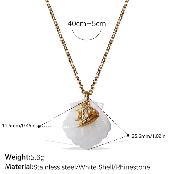 Necklace Stainless Steel Plated 18K Gold Conch Turtle Pendant Electroplating Women's Fashion Style