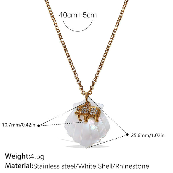 Necklace Stainless Steel Plated 18K Gold Conch Turtle Pendant Electroplating Women's Fashion Style